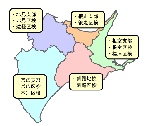 釧路地検管内図