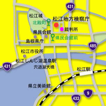 松江地方検察庁周辺地図