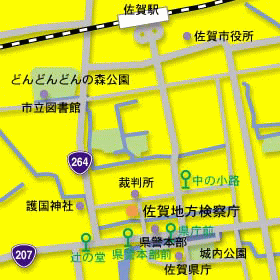 佐賀市内の簡易地図