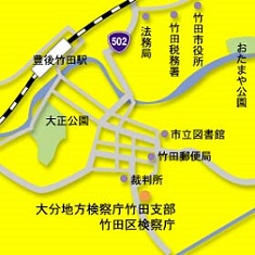竹田支部付近の地図