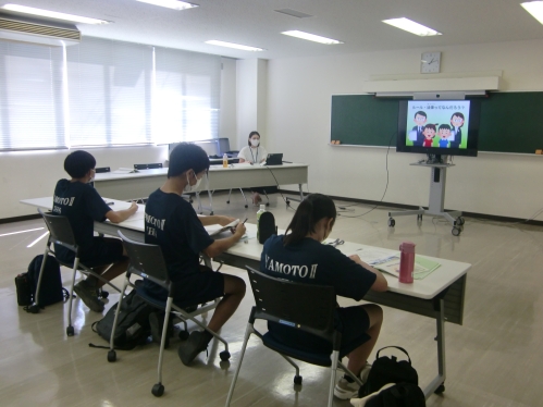 移動教室の様子（東松島市立矢本第二中学校の皆さん）