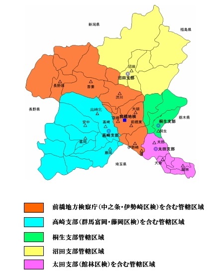 前橋地方検察庁の管轄