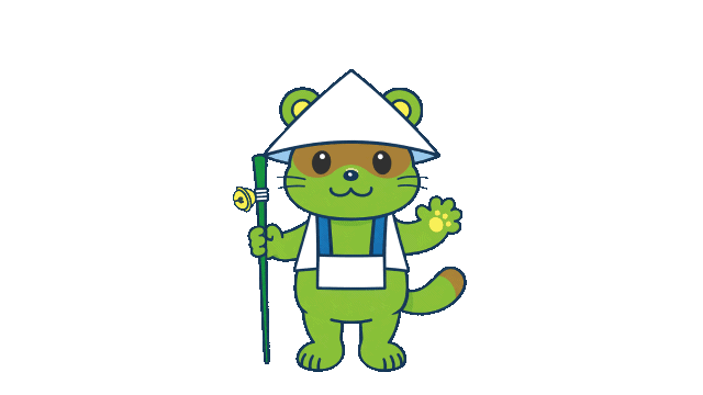 こへんろちゃんが手を振っています。