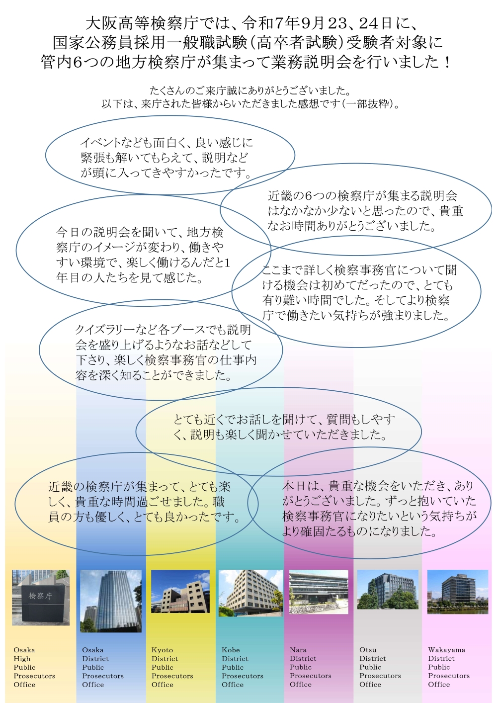 （９月２３日・２４日）国家公務員採用一般職試験（高卒者試験）受験者に対する管内合同説明会を行いました！